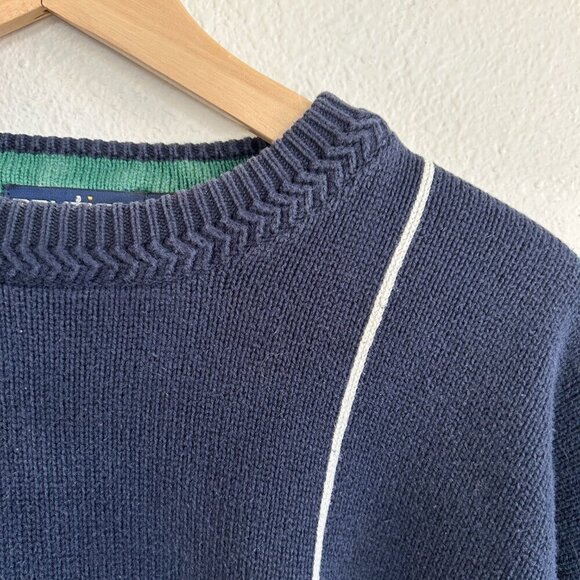 Vintage Nautica Sweater Windowpane Cotton Pullover 90's Dad Preppy - Picture 2 of 8